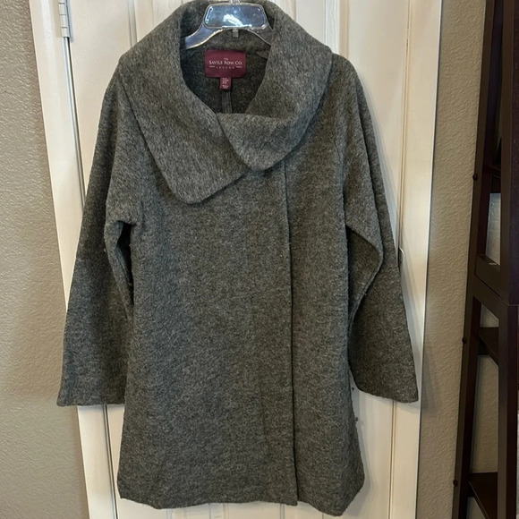 The Seville Row Co London Women’s (M) Gray Wool Pea Coat Peter Pan Collar - Picture 1 of 6